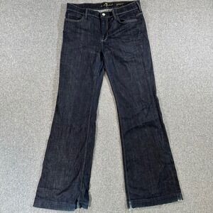 7 For All Mankind Jeans Womens 32 Ginger Dark Wash Wide Leg Stretch Denim